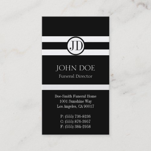 Funeral Director Pendant Black Business Card