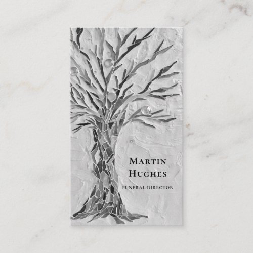 Funeral Director Tree Of Life Gray Business Card