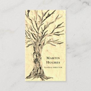 Funeral Director Tree Of Life Sepia Business Card