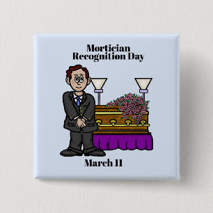 Funeral Director With Casket Button