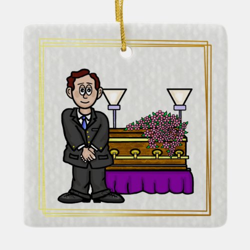 Funeral Director with Casket Christmas Ornament