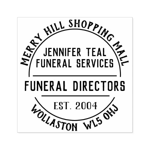 Funeral Directors Rubber Stamp