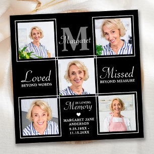 Funeral Elegant Photo Collage Memorial Sympathy Thank You Card