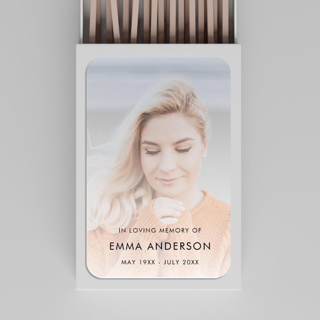 Funeral Favor | Memorial Photo Modern Keepsake Matchboxes (Creator Uploaded)