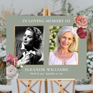 Funeral Floral 2 Photo Celebration Of Life Sign
