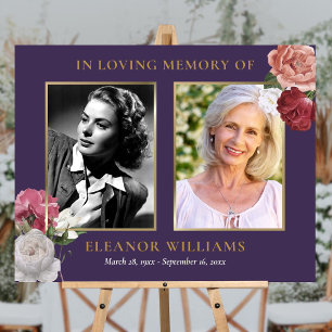 Funeral Floral 2 Photo Celebration Of Life Sign