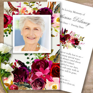 Funeral Floral Memorial Prayer Sympathy Cards