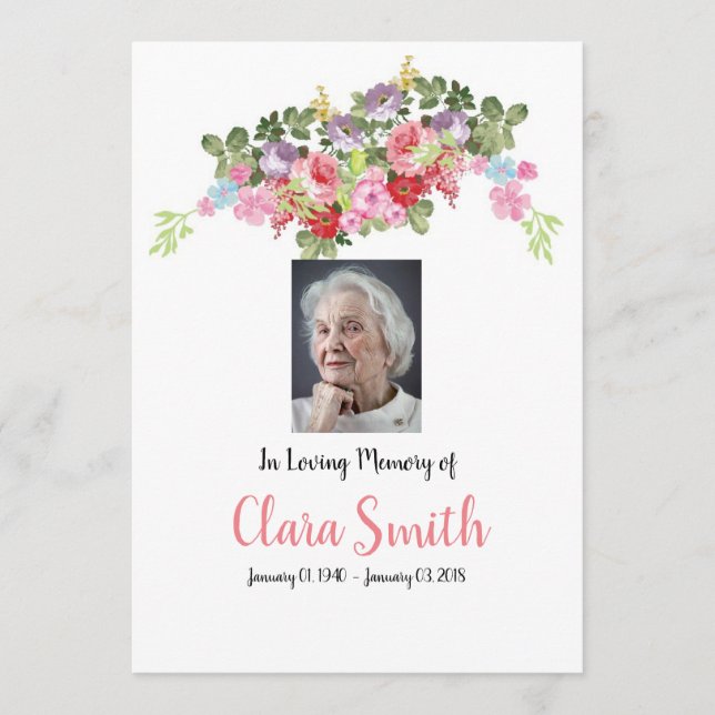 Funeral Floral Prayer Card (Front)