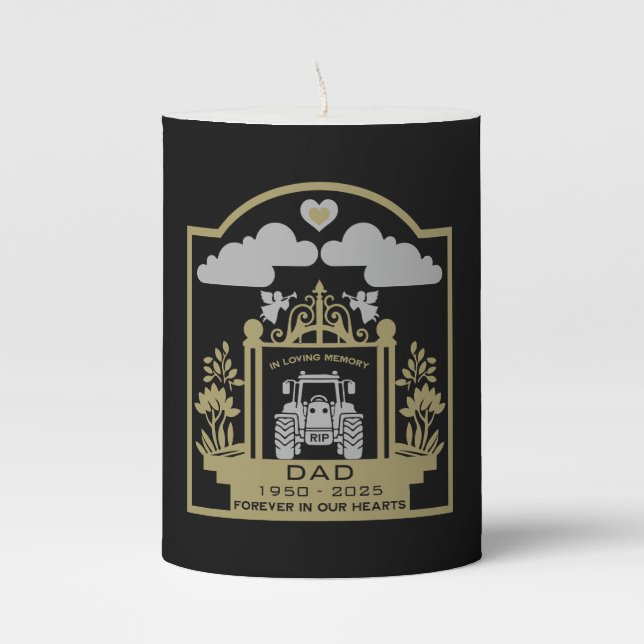 Funeral For A Farmer Pillar Candle (Front)