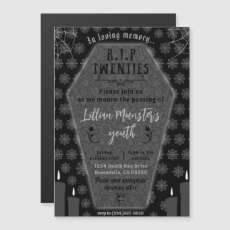Funeral for my youth Death to my 20s 30th birthday Magnetic Invitation