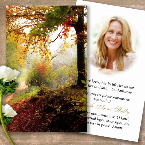 Funeral Forest Memorial Prayer Sympathy Cards
