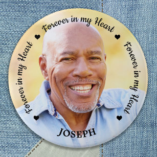  Funeral Forever In My Heart Custom Photo Memorial Button