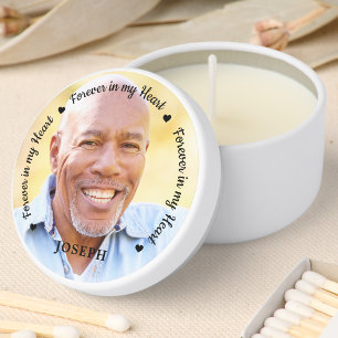  Funeral Forever In My Heart Custom Photo Memorial Mini Candle Favors
