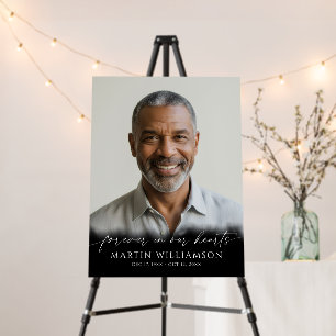 Funeral Forever In Our Hearts Photo Modern Script Foam Board