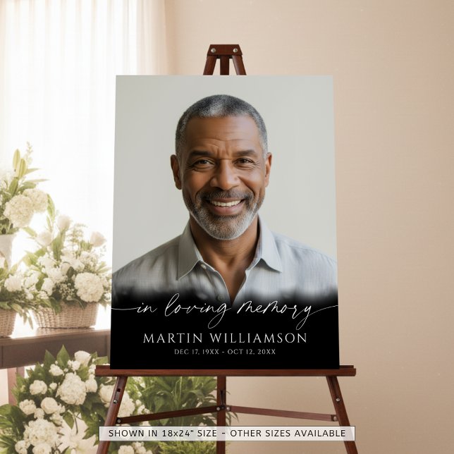 Funeral Forever In Our Hearts Photo Modern Script Foam Board (Creator Uploaded)