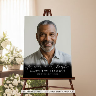 Funeral Forever In Our Hearts Photo Modern Script Foam Board