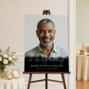 Funeral Forever In Our Hearts Photo Modern Script Foam Board