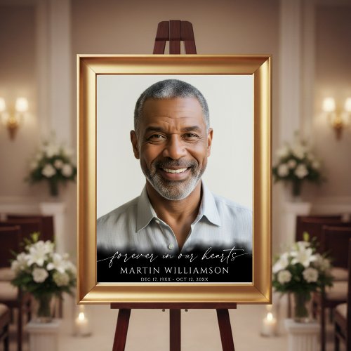 Funeral Forever In Our Hearts Photo Modern Script