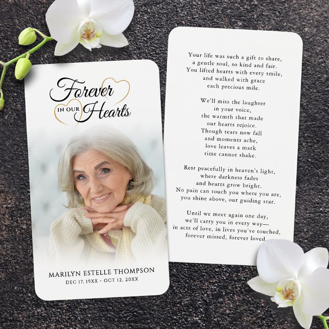 Funeral Forever In Our Hearts Photo Prayer Card (Creator Uploaded)