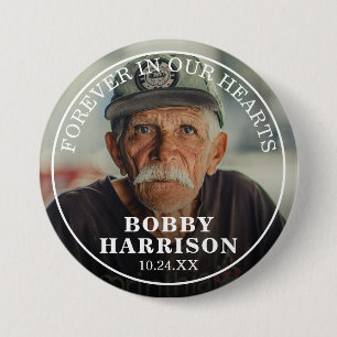 Funeral Forever in our Hearts   Remembrance Photo Button