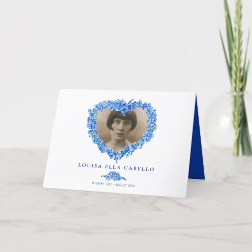 Funeral forget_me_not blue flower heart poem thank you card
