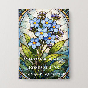 Funeral Forget me Not Stained Glass Memorial Button
