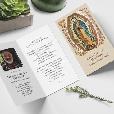 Funeral Guadalupe Spanish Prayer Sympathy Cards
