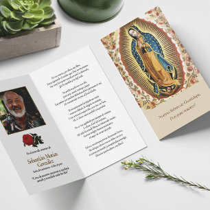 Funeral Guadalupe Spanish Prayer Sympathy Cards