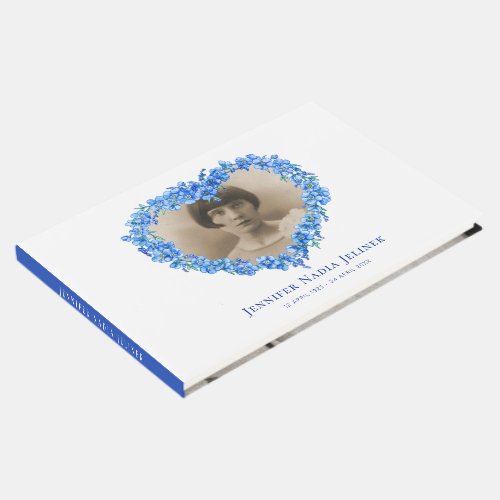 Funeral guest book forget_me_nots flowers blue