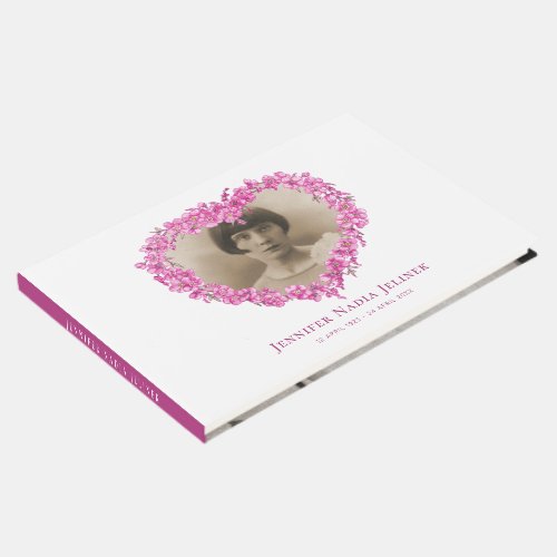 Funeral guest book forget_me_nots flowers pink