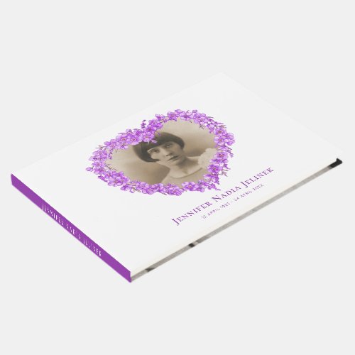 Funeral guest book forget_me_nots flowers purple