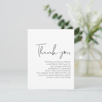 Funeral Handwritten Bereavement Thank You Note 