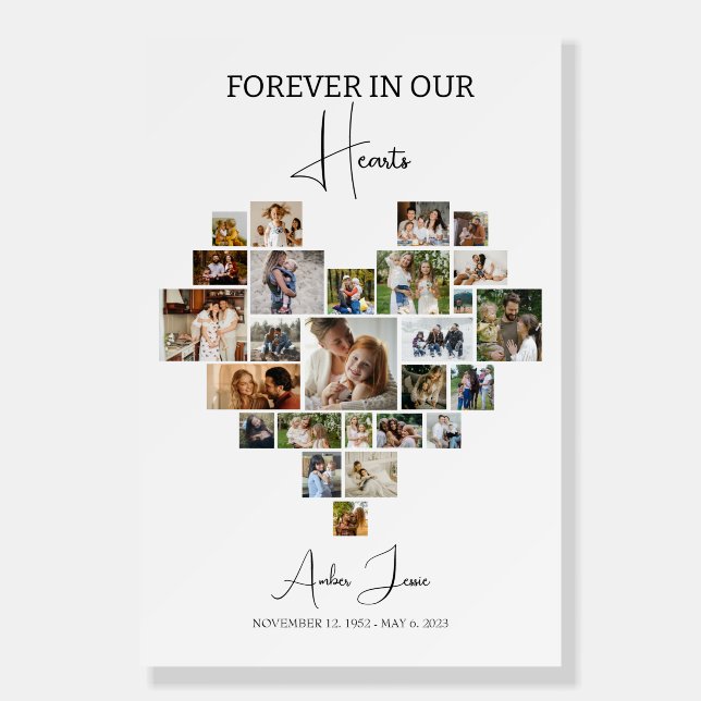 Funeral Heart Collage, Heart Collage Poster (Front)