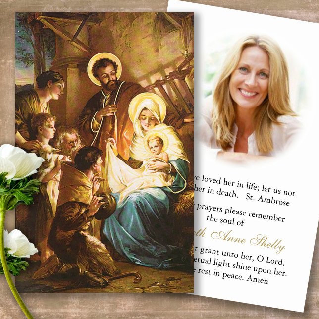 Funeral Holy Family Loss Prayer Sympathy Cards (catholic, religious, celebration of life, in loving memory of, prayer cards for bereavement)