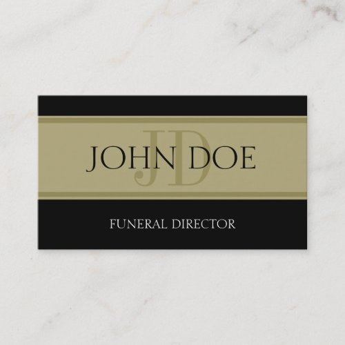 Funeral Home BlackGolden Banner Business Card