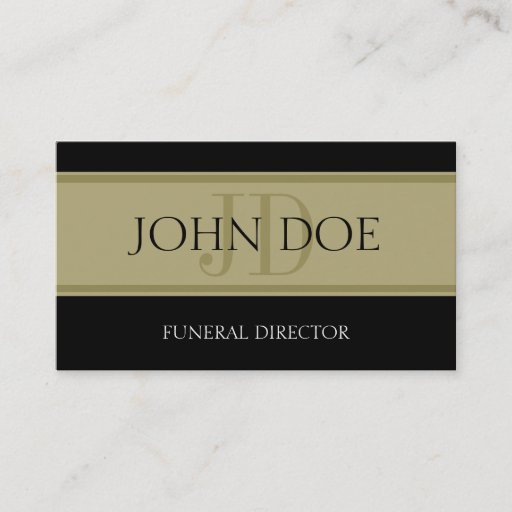 Customizable Funeral Home Black/Golden Banner Business Card Templates
