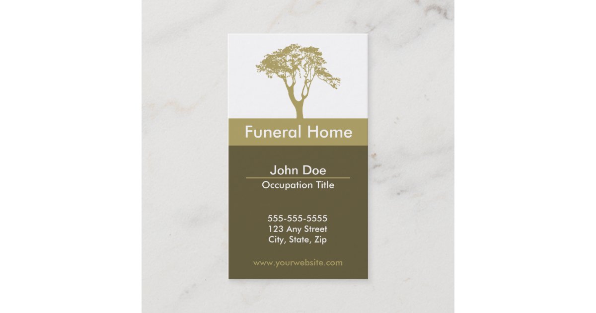 Funeral Home Business Card Zazzle