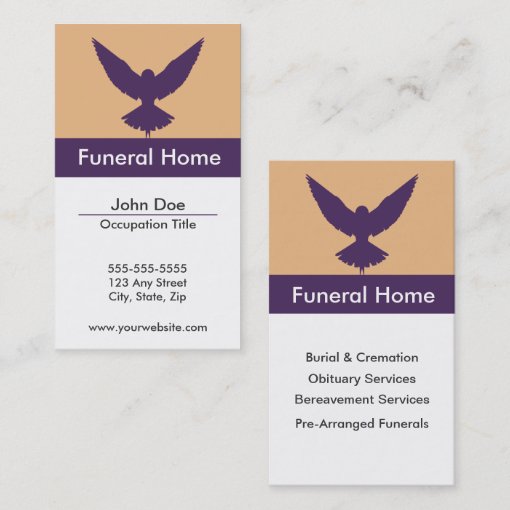 Funeral Home Business Card Zazzle