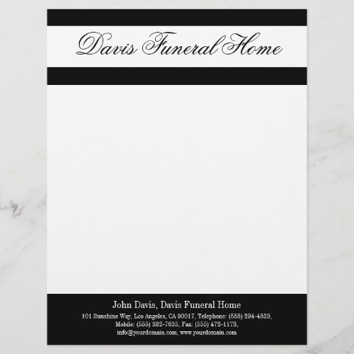 Funeral Home Letterhead Mortuary Crematory