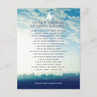 Funeral in loving memory clouds prayer / poem card
