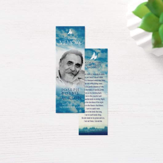 Funeral in loving memory clouds slim prayer poem (Desk)