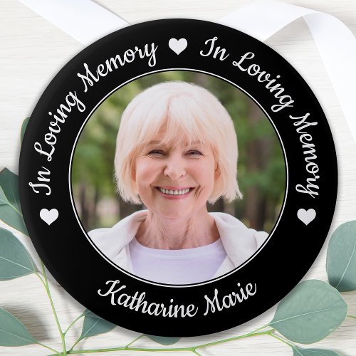 Funeral In Loving Memory Custom Photo Memorial Button