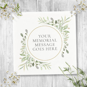 Funeral In Loving Memory Eucalyptus Leaves Napkins