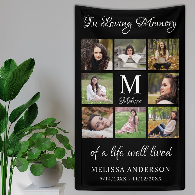 Funeral In Loving Memory Personalized Photos Banner (Creator Uploaded)
