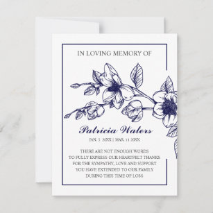 protocol for funeral thank you cards