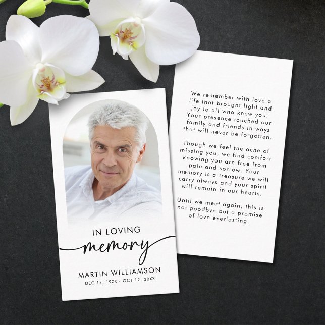 Funeral In Loving Memory Photo Script Prayer Cards (Creator Uploaded)