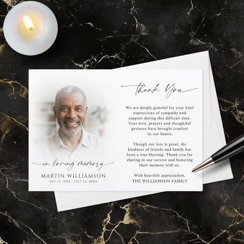 Funeral In Loving Memory Photo Thank You