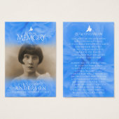 Funeral in loving memory prayer / poem card (Front & Back)