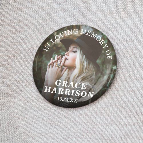 Funeral In Loving Memory  Remembrance Photo Button