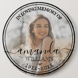 Funeral In Loving Memory Remembrance Photo Large Button